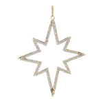 Star Outline Christmas Ornaments Metal With Glass Bead Details- 6" by Melrose