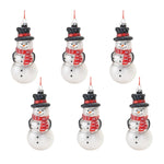 Christmas Ornament Set Snowman Design Glass 5" Height Holiday Tree Decor by Melrose