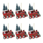 Christmas Ornament Set – Plastic Train Design 5 Tree Hanging Decor by Melrose