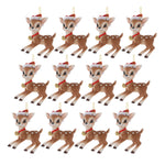 Set of 12 Polyresin Brown White Christmas Fawn Ornament  3" H Whimsical Tree Decor by Melrose