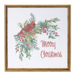 Holiday Cardinal Wall Decor MDF Paper 16 Inch Framed Print by Melrose