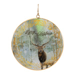 Christmas Ornaments Rustic Deer Iron Disc 6" Height Set of 6 by Melrose