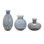 Glass Bud Vase Trio – 4.25–7.75"H Modern Bottle Neck Design by Melrose