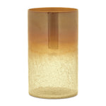 Candle Holder Set – 7.75"H Glass Gold Ombre Crackle Design by Melrose