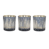 Navy Pine Tree Glass Votive Holder Trio