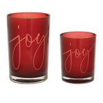 Christmas Candle Holder Set – 4.5–7"H Glass Joy Holiday Decor by Melrose