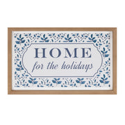 Winter Home for the Holidays Framed Sign 18.75
