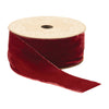Christmas Fringed Velvet Ribbon – Dark Red – 2" x 10 Yds – Decorative Ribbon – by Melrose