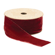 Christmas Fringed Velvet Ribbon – Dark Red – 2