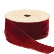 Christmas Velvet Ribbon – Raw Edge Red – 2