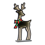 Deer with Scarf Ekkolight 23.5"H Acrylic Christmas Infinity Light Deer Figurine – White & Red Holiday Decor by Melrose
