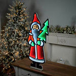 Red and White Santa with Pine Tree