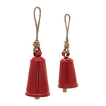 Rustic Iron Bell Ornaments with Jute Rope 6.5"– Set of 4 Christmas Hanging Bells by Melrose