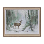 Framed Woodland Deer Wall Art – 16.25" Watercolor Forest Print by Melrose