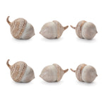 Set of 6 Thanksgiving Decorative Acorns Polyresin with Etched Tops – 4" H by Melrose