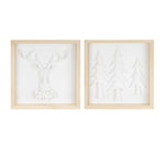 Holiday Nature Wall Decor Framed Deer Artwork- 12 "Square by Melrose