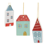 Winter Village Christmas Ornaments Ceramic House Set of 12 – 3.5 " by Melrose