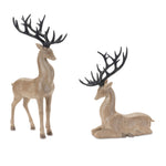 Christmas Deer Accent Statues Polyresin Wood Look – 17.75" H Set of 2 by Melrose