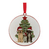 Dog and Christmas tree disc ornament set