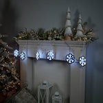 Snowflake Ekkolight Garland 68"L Acrylic Holiday Light String by Melrose