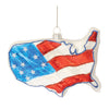 Patriotic USA Glass Tree Ornaments (Set of 6), 4.5"L
