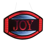Joy" Holiday Ekkolight Sign Acrylic & PET Plastic 16x0.5x9.5 Inches – Festive Infinity Light Decor by Melrose