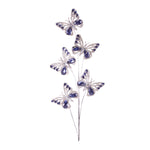 Blue and Silver Butterfly Floral Spray Holiday Accents – Set of 2, 30.5" by Melrose