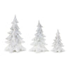 Christmas Glittered Tabletop Tree Set (Set of 3) – White Pines – By Melrose