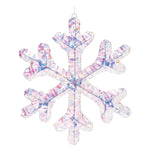 LED Lighted Snowflake Ornament Set of 2 Iridescent Finish – 16 Inch by Melrose