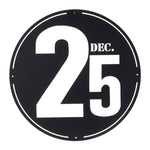 December 25 Metal Wall Art Black Iron 24 Inch Industrial Holiday Decor by Melrose