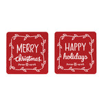 Metal Christmas Wall Plaque Iron 16 Inch Square Red Set of 2 by Melrose
