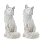 Winter Fox White Polyresin Figurines Set of 2 8.5 Inch Festive Decor by Melrose