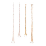 Glitter Drop Glass Holiday Ornaments Set of 24 Gold Glitter Finish by Melrose