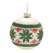 red green frosted glass ball ornament