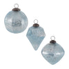 Christmas Mercury Glass Ornament Set (Set of 6) – Blue – 4" – By Melrose