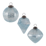 Christmas Decorative Glass Ornament (Set of 6) Mercury Blue – 4" H By Melrose