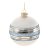 Blue and Silver Frosted Glass Ball Ornaments – Set of 6