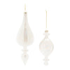 White Iridescent Glass Finial Ornaments – Set of 6
