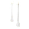 White Iridescent Glass Drop Ornaments – Set of 6