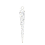 Icicle Ornament (Set of 24) 3.75"H Clear Glass Swirled Glam Holiday Decor By Melrose