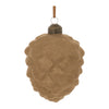 Flocked Glass Pinecone Ornaments – Set of 12 Rustic Holiday Decor