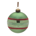 Red and Green Striped Glass Ornaments – Traditional Holiday Decor