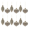 Christmas Beaded Glass Ornaments Set of 12 4"H by Melrose