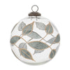 Leaf Etched Glass Ball Ornaments – Set of 4 Farmhouse Holiday Decor