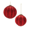 Red Glass Ball Ornaments – Set of 4 Gloss & Glitter Holiday Decor