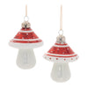 Glittered Glass Mushroom Ornaments – Set of 6 Whimsical Holiday Decor