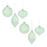 Iridescent Ribbed Ornament Set of 6 5.5