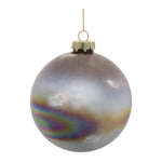 Iridescent Ball Ornament (Set of 12) 4.5"H Brown Gray Glass Glam Holiday Decor By Melrose