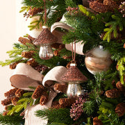 Mushroom Ornament Beaded Glass