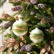 Christmas Contemporary Glass Ball Ornament Beaded Design 4.5 Inch Height Set of 6 by Melrose